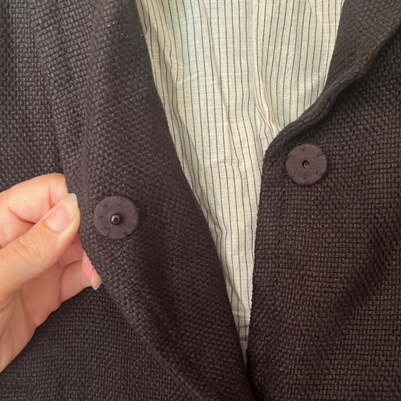 ‘S MaxMara black linen three button blazer jacket - Picture 3 of 6